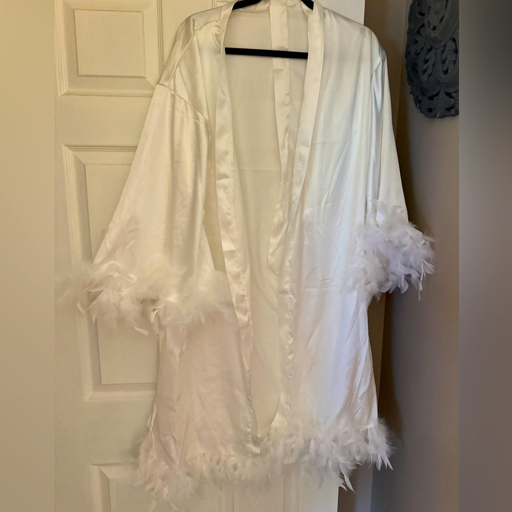 Bride feather robe & Pjs